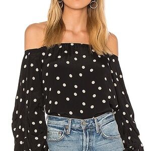 BY LOVERS AND FRIENDS EMERY POLKA DOTS OFF THE SHOULDER BEAUTIFUL TOP! NEW!🎁📦